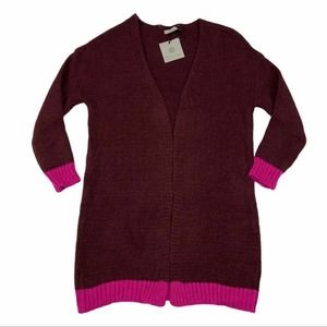 Niccolai Cranberry Fuchsia Long Cardigan Large NWT